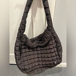 Free People Quilted Tote Bag Chocolate